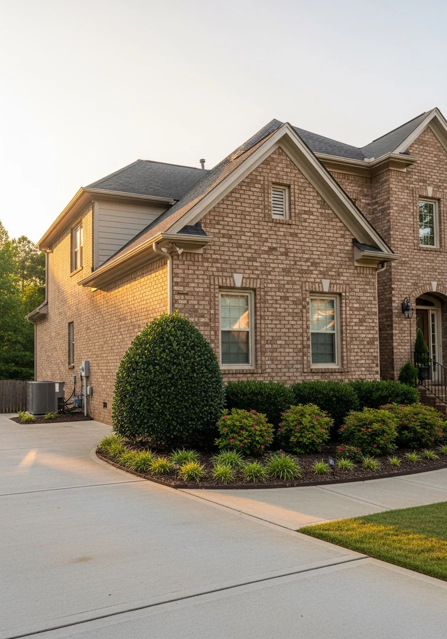 Service professional standing in front of a typical Buford residential property in good condition.